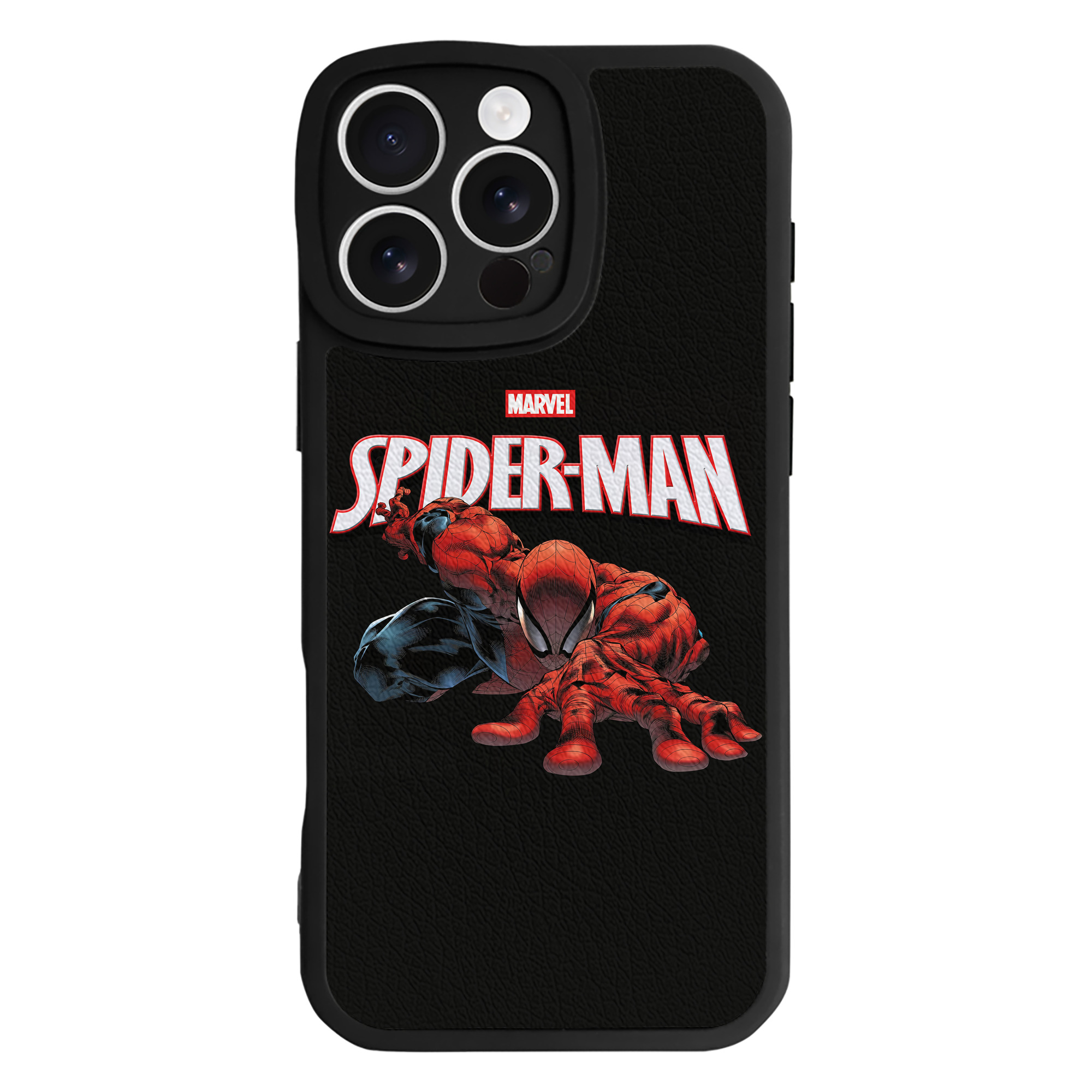 Spider Man スパイダーマン 【iPhone 16シリーズ対応】シリコンスマホケース（レザー調） 材質：シリコン